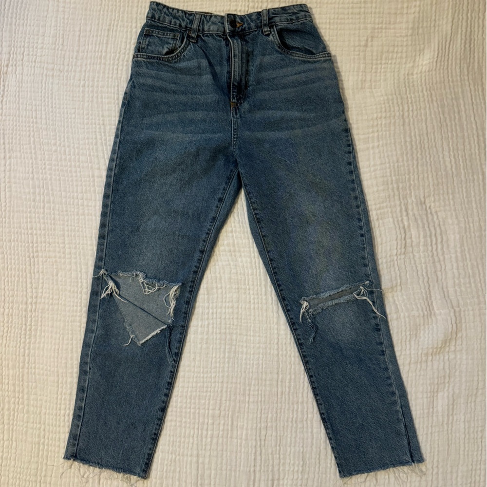 Cotton on blue distressed mom‎ Jeans